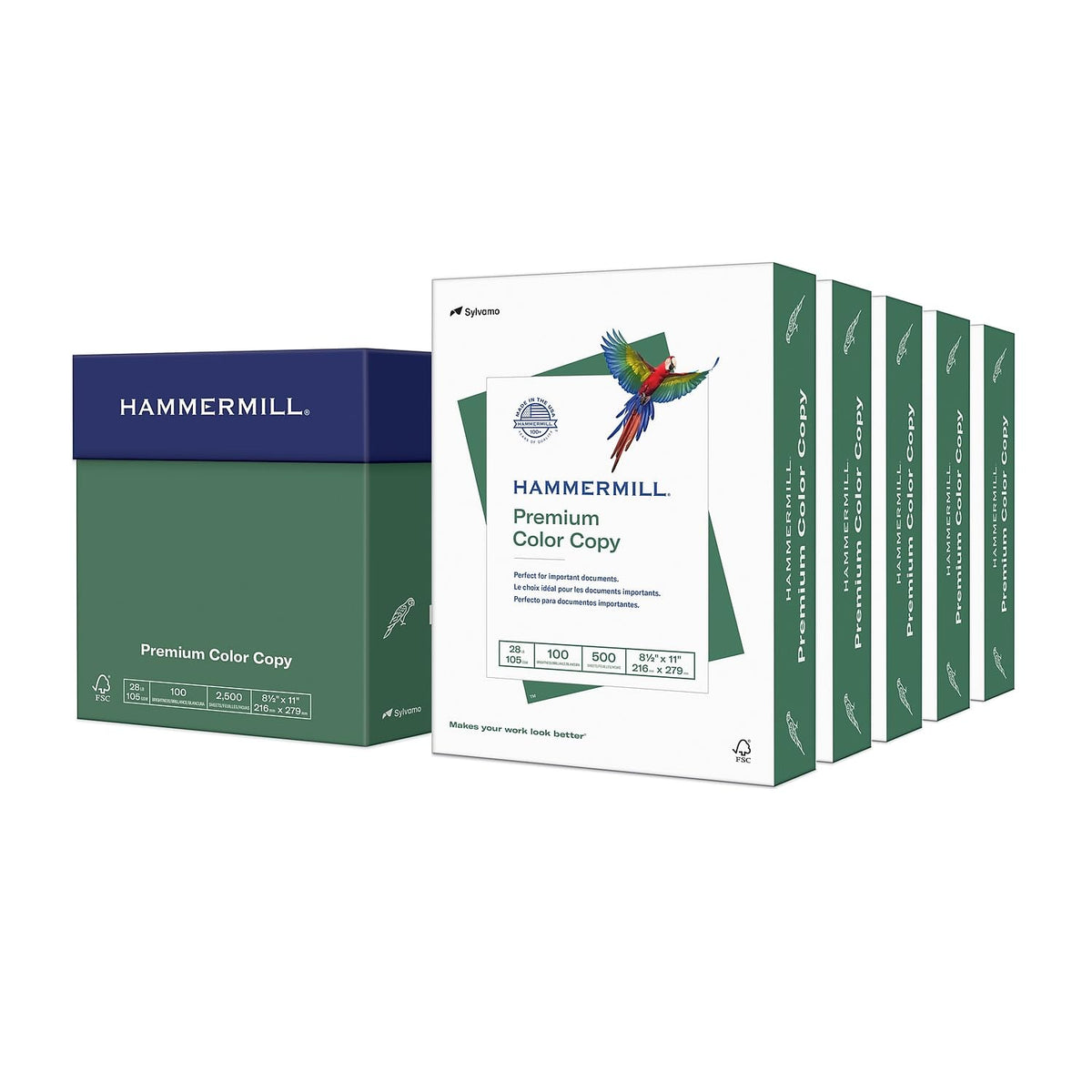 Hammermill Printer Paper, Premium Color 28 lb Copy Paper, 8.5 x 11-1 Ream (500 Sheets) - 100 Bright, Made in the USA, 102467R