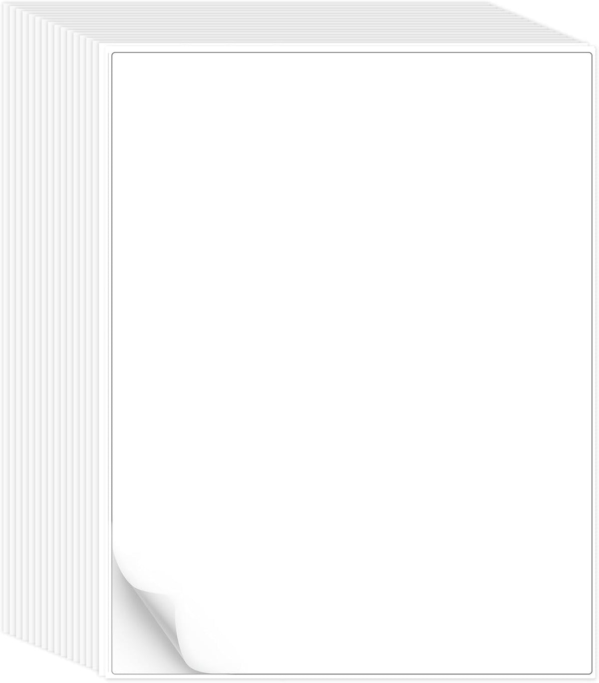 L LIKED 100 Matte Printable White Sticker Paper Full Sheet Labels 8.5"x 11"