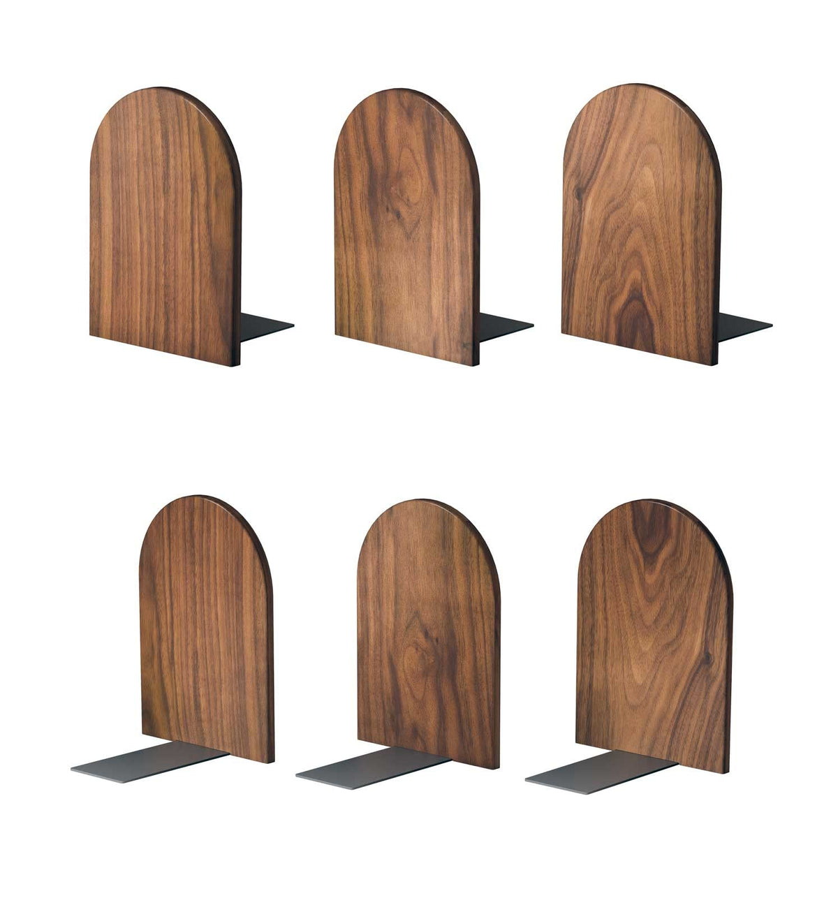 Large Bookend Hold Heavy Books-7x4x5in 2 Pack Non-Skid Wood Bookends Walnut
