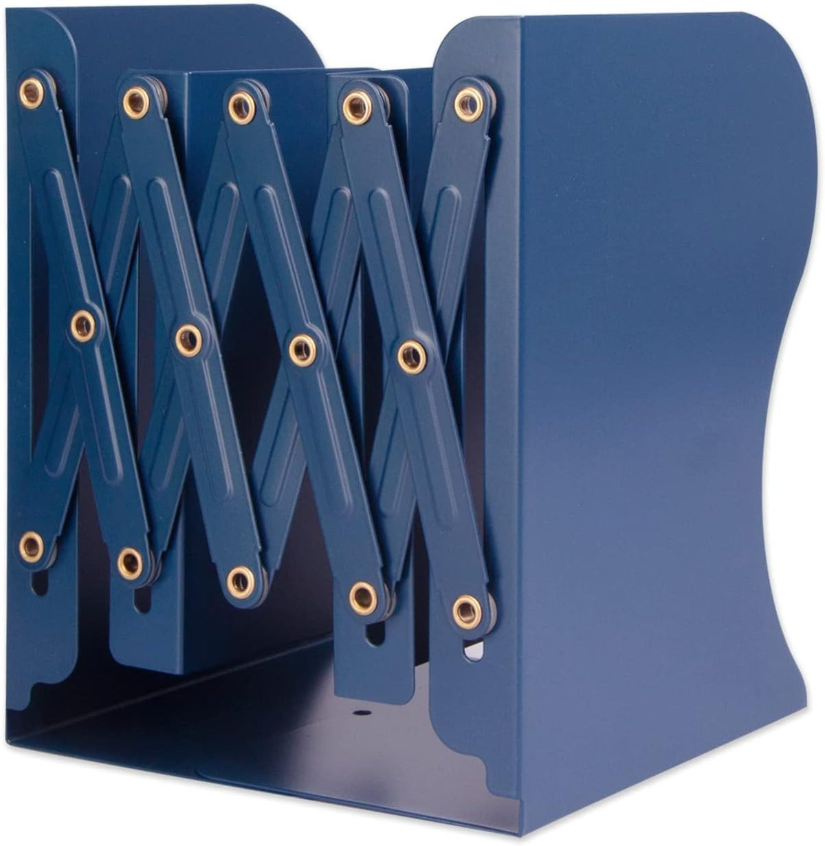Aobopar Adjustable Metal Book Ends for Shelves Dark Blue