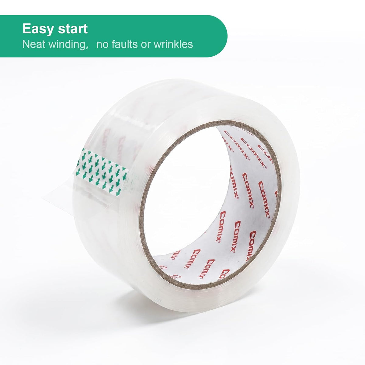 Comix Clear Packing Tape Refills,Heavy Duty,12 Rolls,1.88" x 54.6 yd