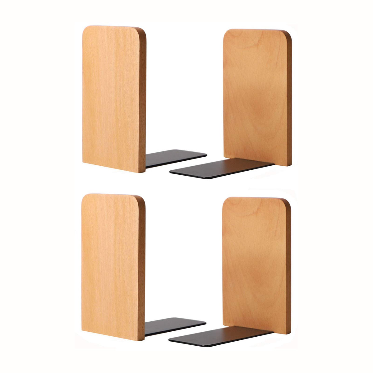 muso wood Walnut Book Ends for Shelves, 2 Pairs