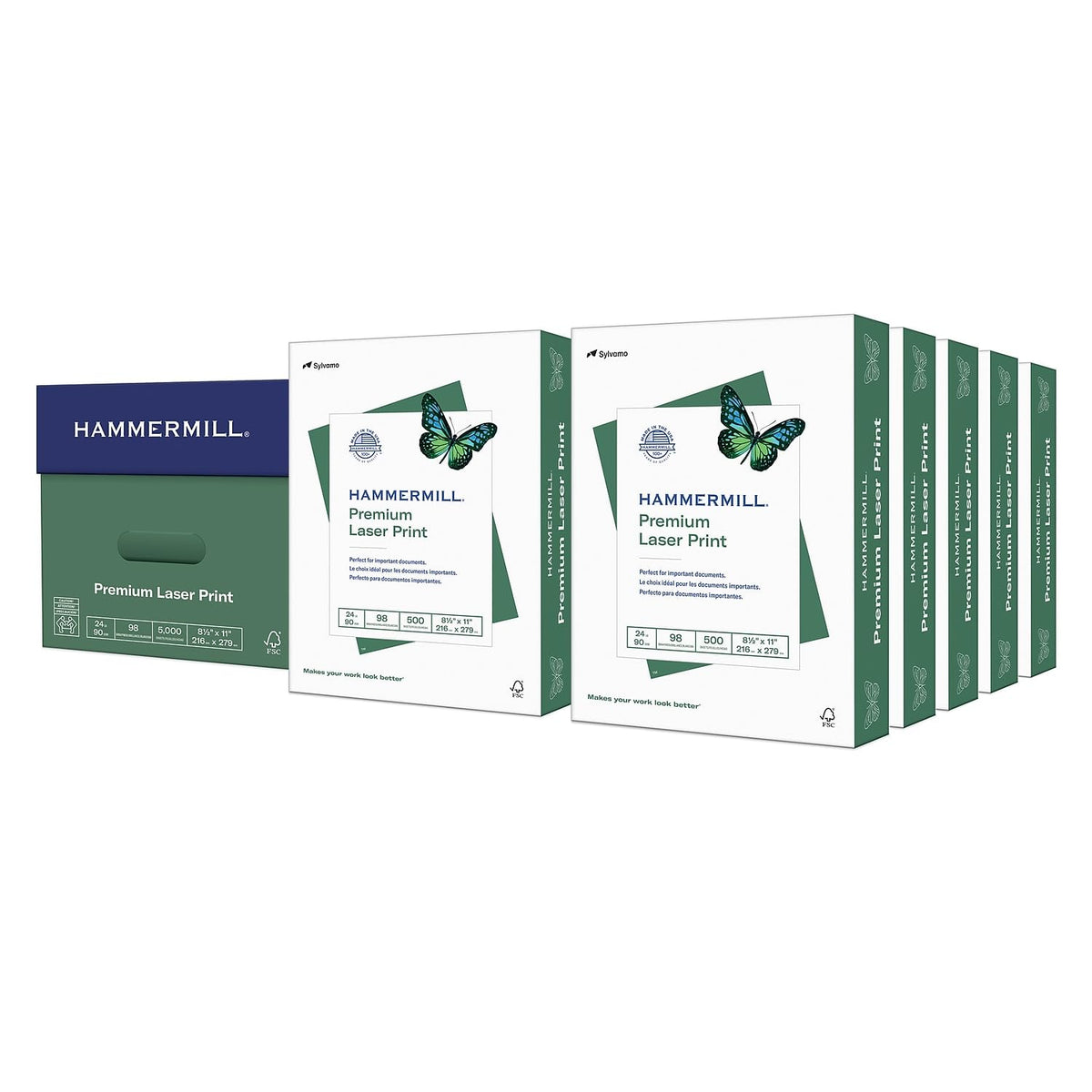 Hammermill Printer Paper, Premium Laser Print 24 lb, 11 x 17-98 Bright, Made in the USA, 104620C - 5 Ream (2,500 Sheets)