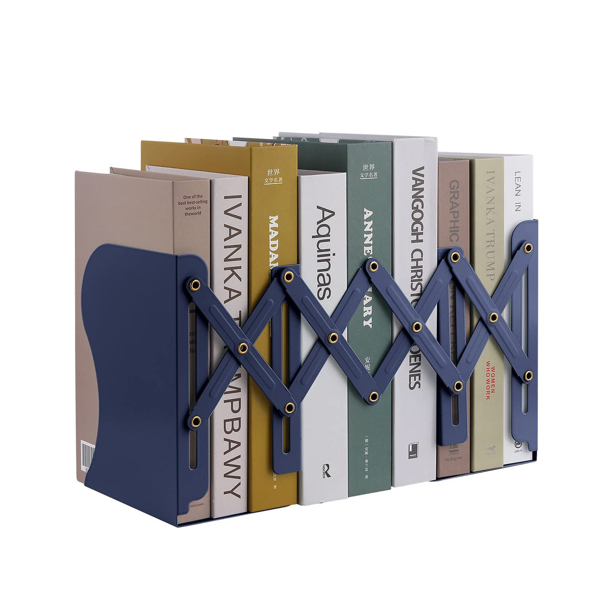 MSDADA Adjustable Bookends, Book Ends for Heavy Books, Expandable Book Organizer for Desk, Shelf, Office, School, for 6 7 8 9 10 11-15 Boys and Girls, Extends up to 19 inches (Macaron Green)