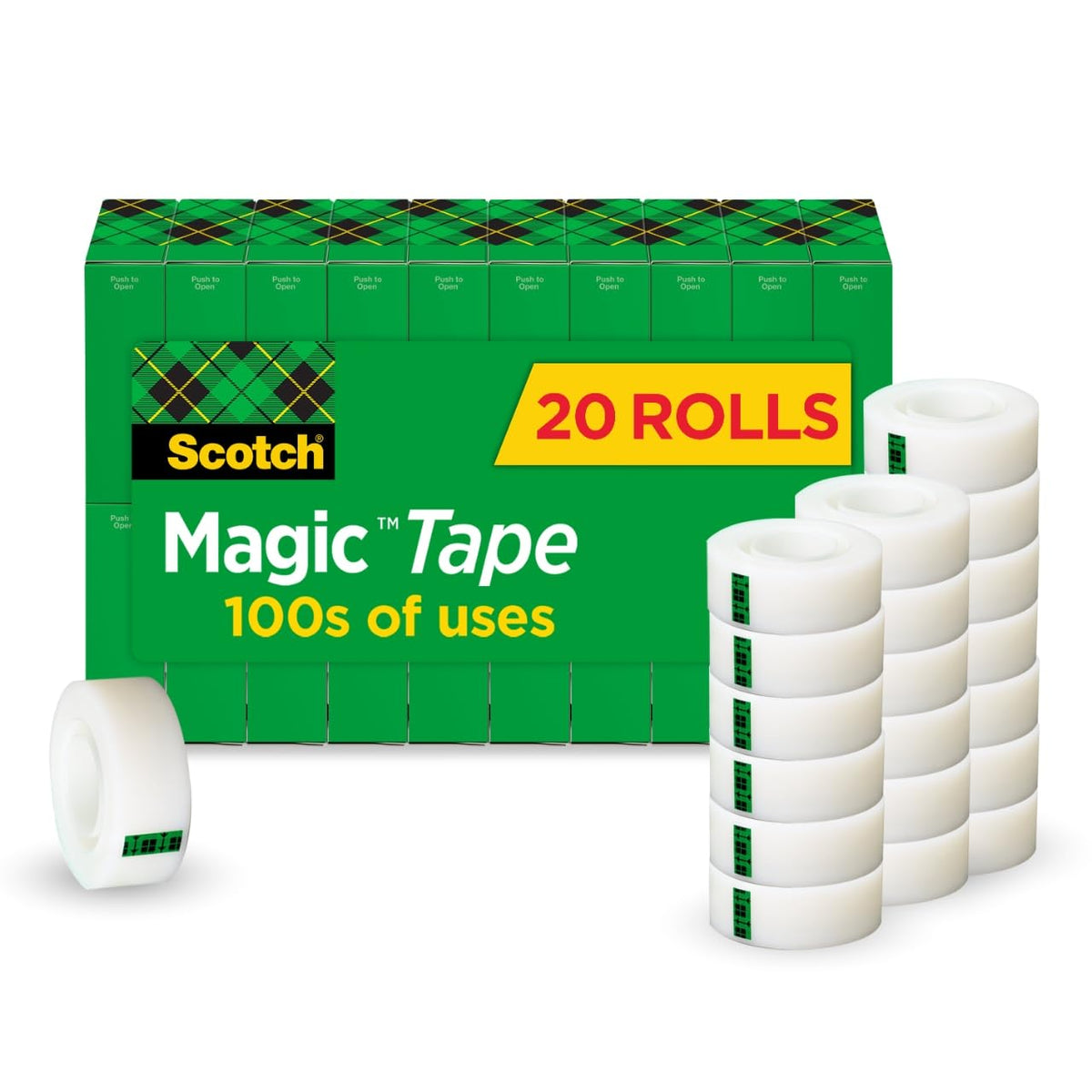 Scotch Magic Tape, Invisible, 20 Rolls