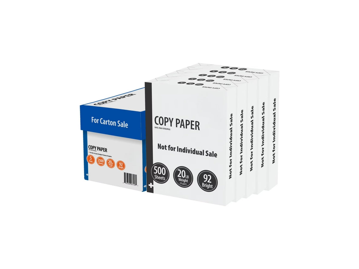 8.5x11 Printer Paper 3 Ream Case 20lb 92 Bright 1500 Sheets
