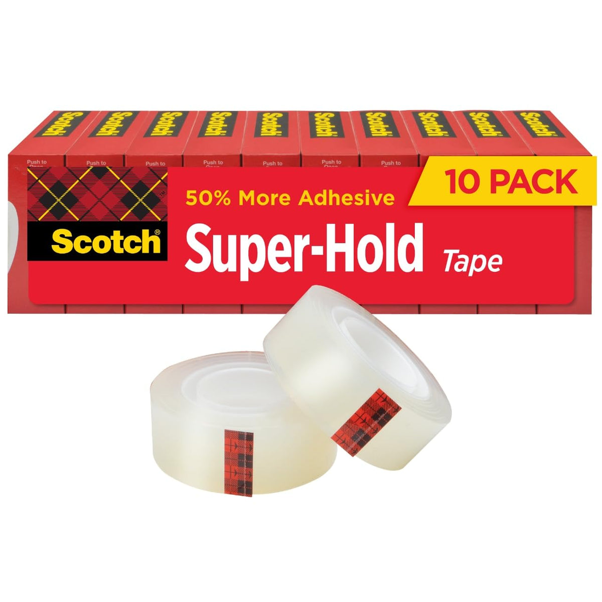Scotch Super-Hold Tape, 6 Rolls, Transparent Finish, 50% More Adhesive, Trusted Favorite, 3/4 x 1000 Inches, Boxed (700K6)