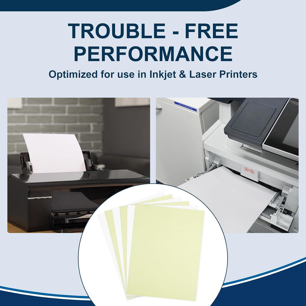 500set 2 Part Carbon Copy Paper 8.5x11in Reverse Carbonless Printer Paper