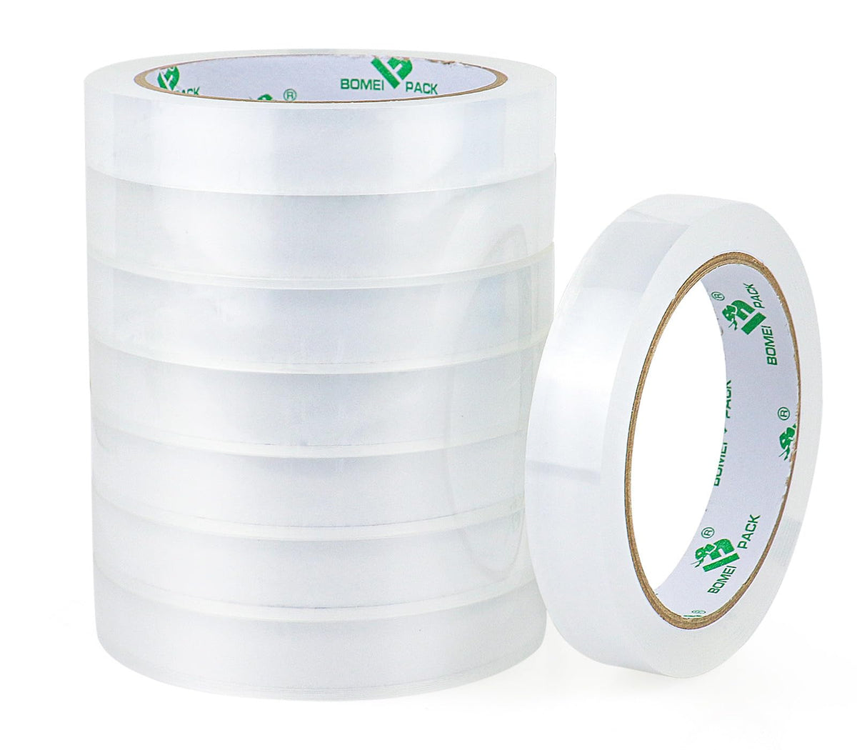 BOMEI PACK 16Rolls Clear Tape Refills for Dispenser, Transparent Gift Wrap Tape 3inch Core for Home, School and Office, 3/4inch x 60yds