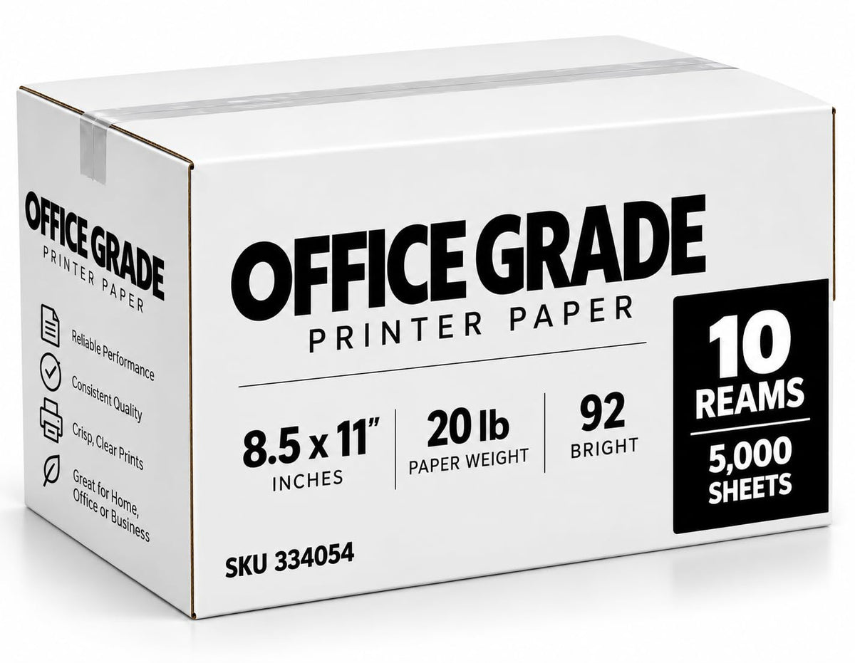 Printer Paper Office Grade 8.5 x 11 | 20 lb Copy Paper | 92 Bright | 3 Reams | 1,500 Sheets