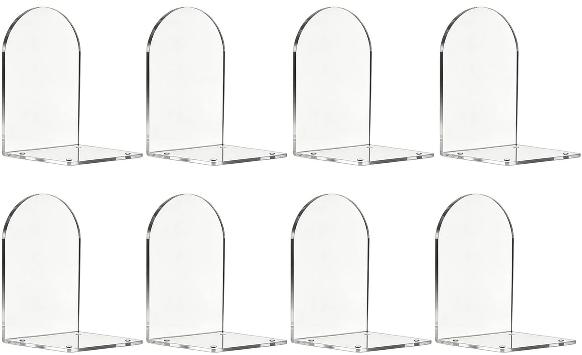 8pcs Book Ends for Shelves, Acrylic Bookends for Home Office