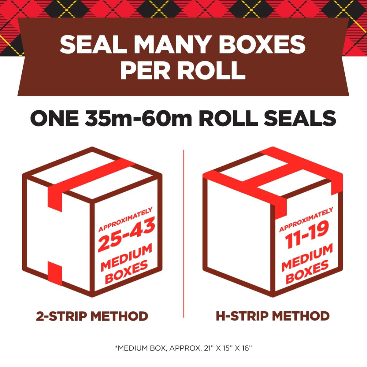 Scotch Commercial Grade Packing Tape, 1.88 in x 54.6 yd, 6 Rolls
