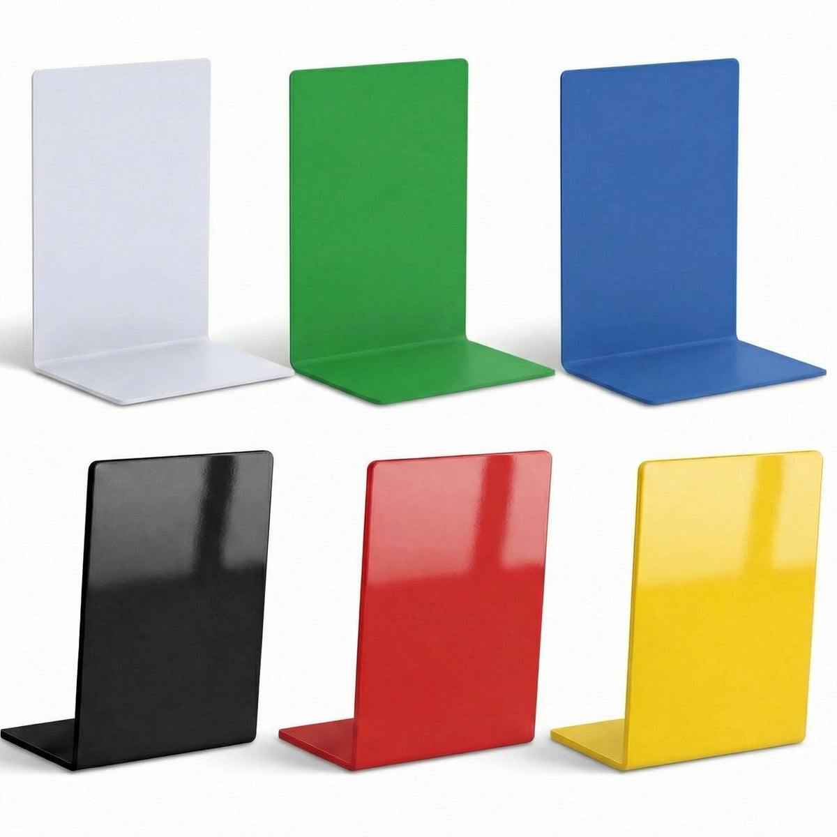 6Pcs Acrylic Bookends for Shelves Colorful Book Ends,Bohemian Colors
