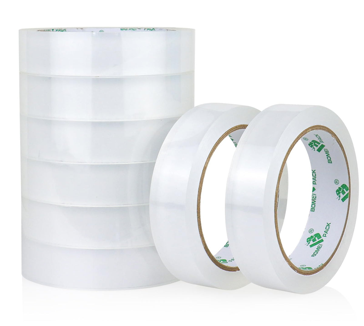 BOMEI PACK 16Rolls Clear Tape Refills for Dispenser, Transparent Gift Wrap Tape 3inch Core for Home, School and Office, 3/4inch x 60yds