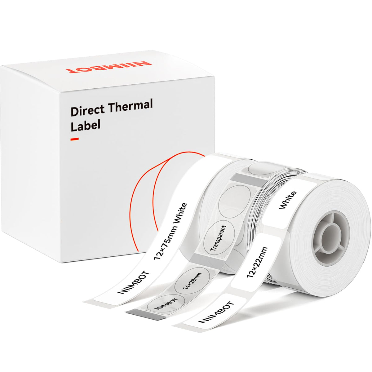 NIIMBOT Label Maker Tape for D110/D11/D101 Label Maker, 14mm x 30mm, Clear