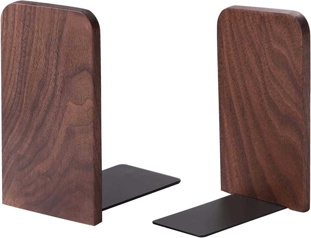 muso wood Walnut Book Ends for Shelves, 1 Pair