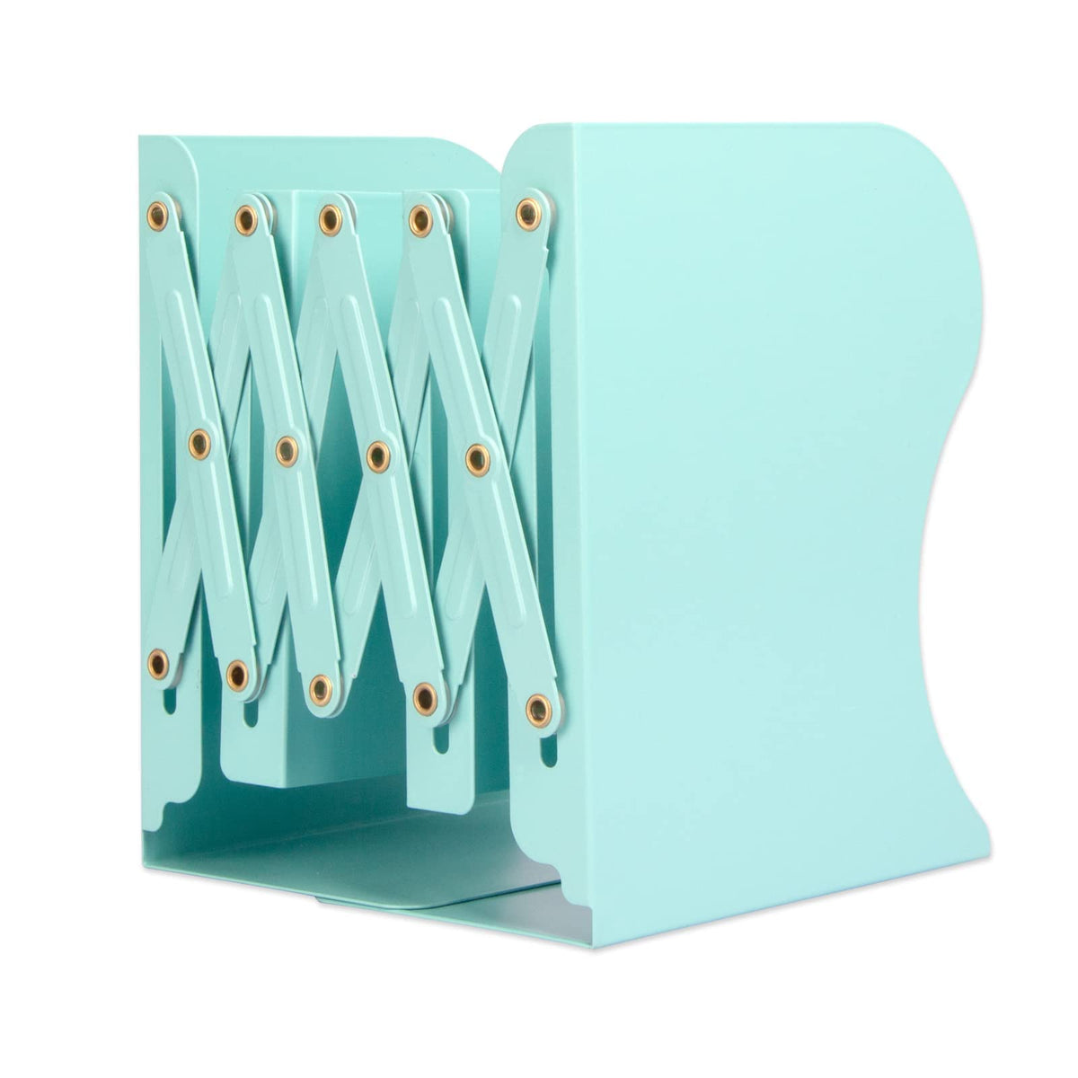 Aobopar Adjustable Metal Book Ends for Shelves White