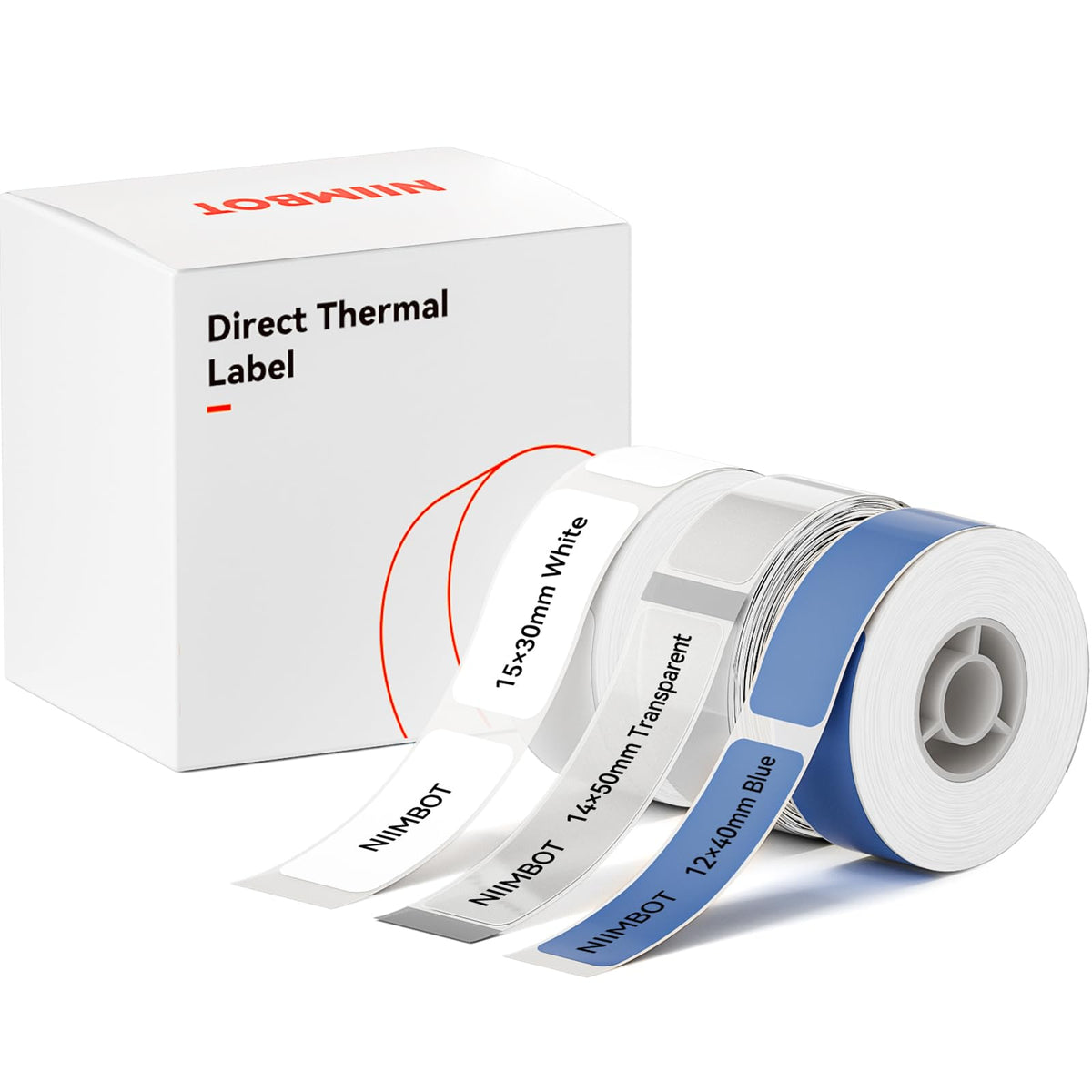 NIIMBOT Label Maker Tape for D110/D11/D101 Label Maker, 14mm x 30mm, Clear