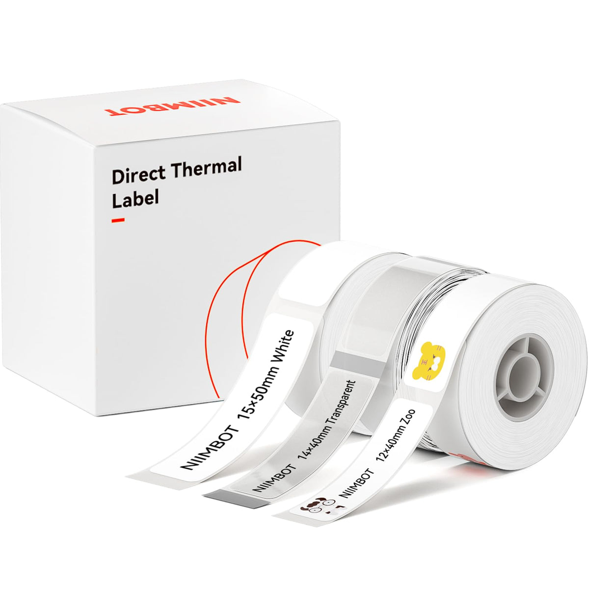 NIIMBOT Label Maker Tape for D110/D11/D101 Label Maker, 14mm x 30mm, Clear