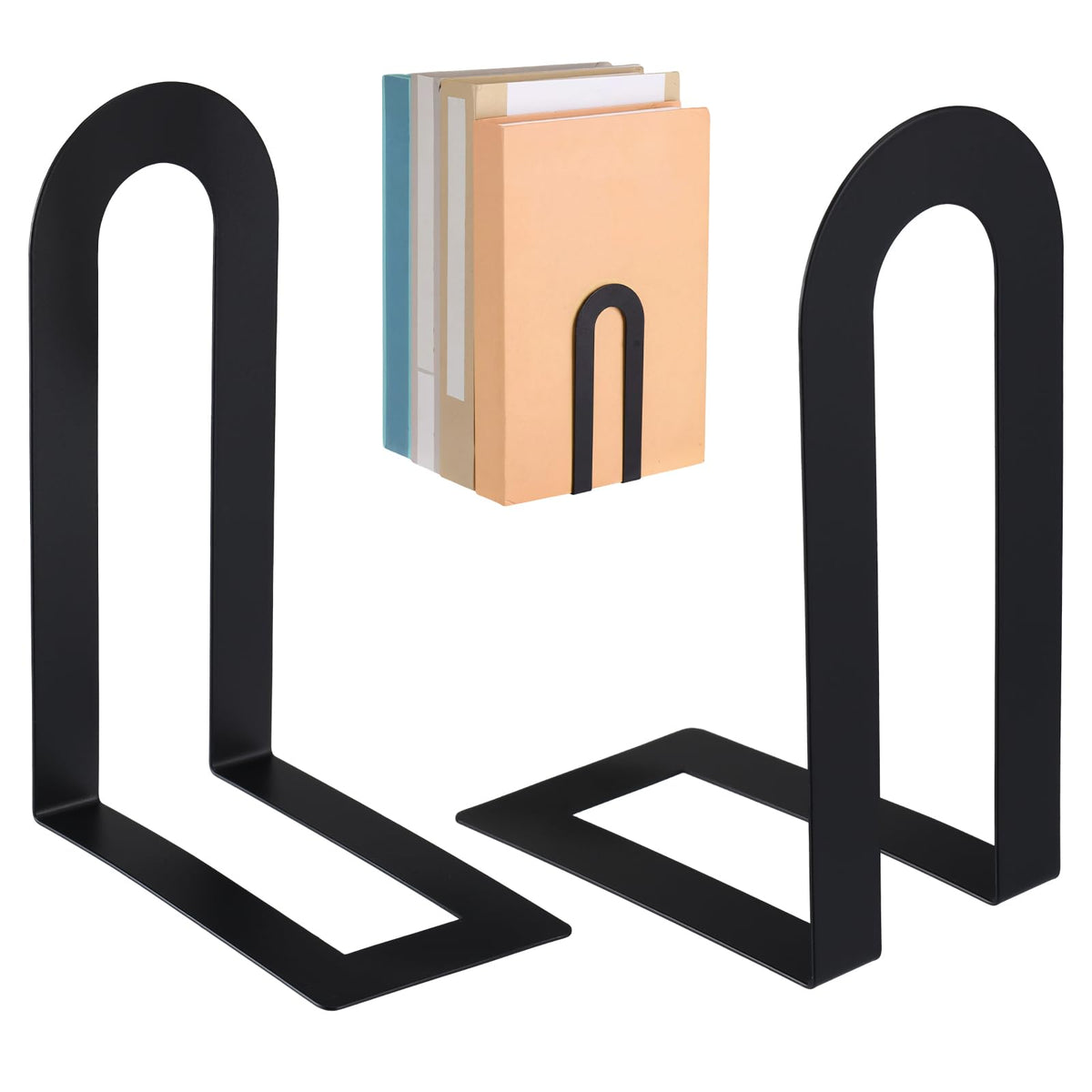 Chunful 12 Pcs Gold Metal BookEnds Shelves, 5.5 x 3.75 x 2.25 in