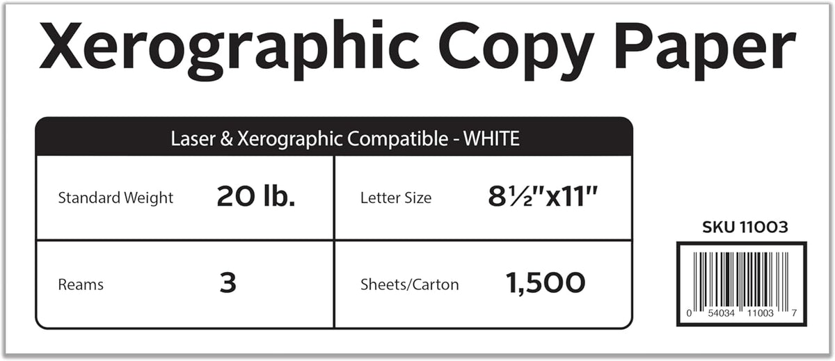 Printer Paper White Boxx 8.5 x 11 | 20 lb Copy Paper | 92 Bright | 3 Ream