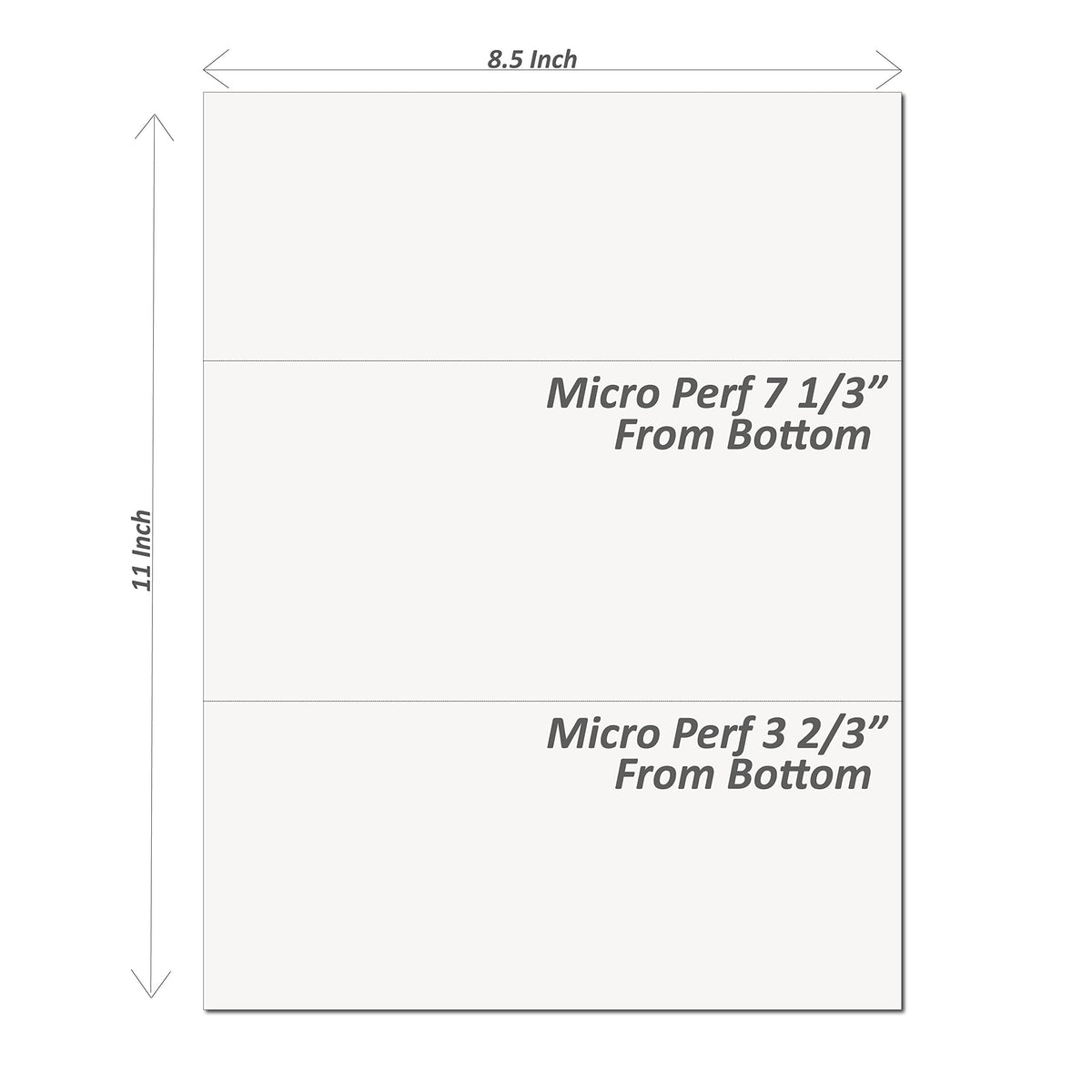 Perforated Paper Alliance Laser Cut Sheet 8.5 x 11 inch, 20 lb, 92 Bright - Made In The USA (5.5 From Bottom, 2,500 Sheets | Case)