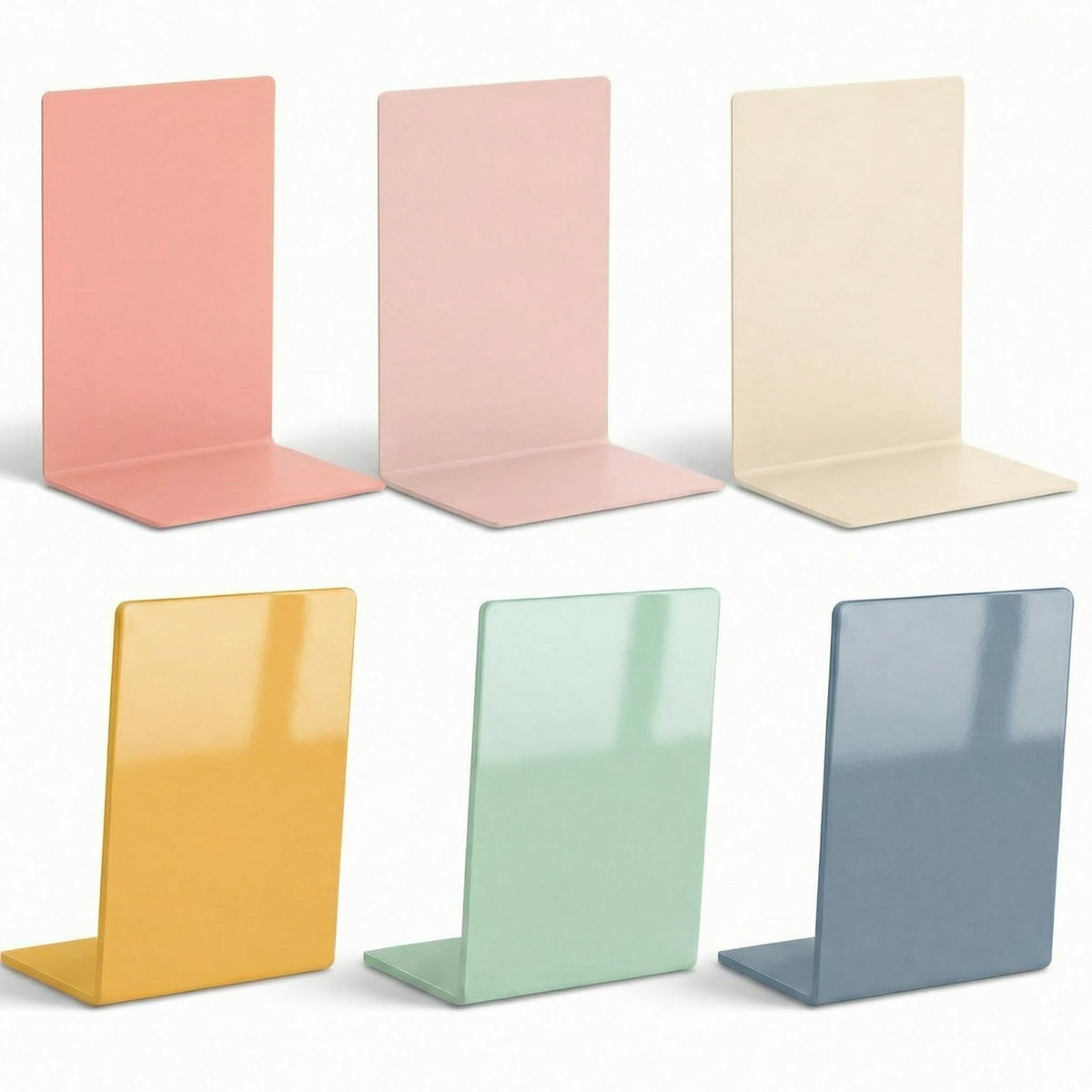 6Pcs Acrylic Bookends for Shelves Colorful Book Ends,Morandi Colors
