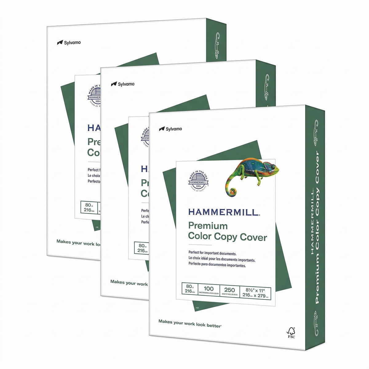 Hammermill Cardstock, Premium Color Copy Cover, 80 lb, 8.5 x 11-8 Pack (2,000 Sheets) - 100 Bright, Made in the USA Card Stock, 120023C