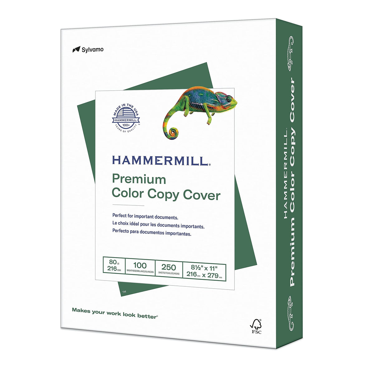 Hammermill Cardstock, Premium Color Copy Cover, 80 lb, 8.5 x 11-8 Pack (2,000 Sheets) - 100 Bright, Made in the USA Card Stock, 120023C