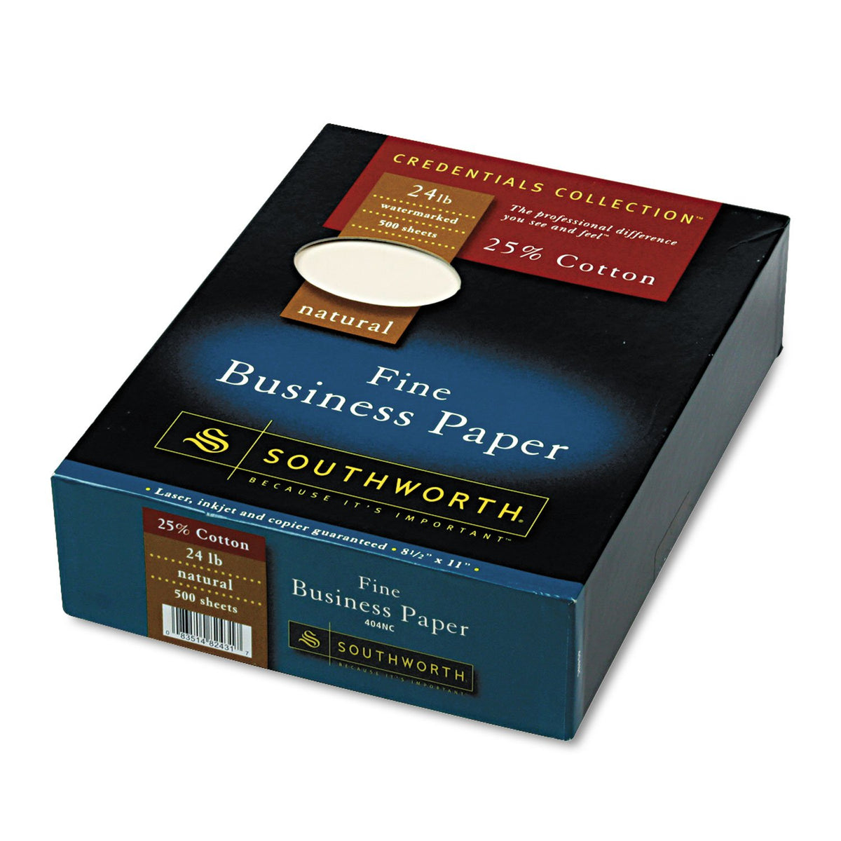 Southworth 404C 25% Cotton Business Paper White 24 lbs. Wove 8-1/2 x 11 500/Box FSC