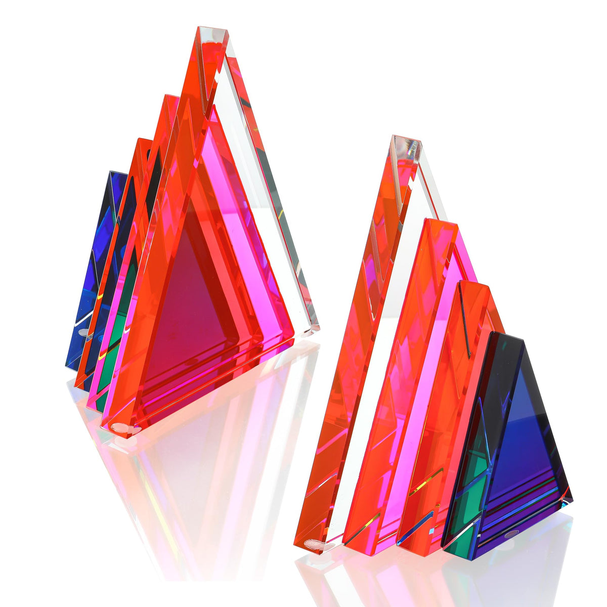 6Lbs Crystal Geometric Bookends Non-Skid Sturdy Shelf Decor