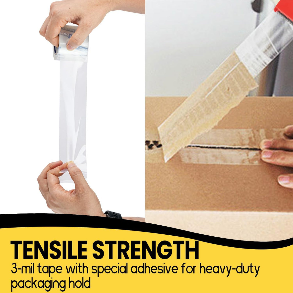 VEESA Packing Tape with Dispensers, 12 Rolls, 1.88" x 22.2 Yds