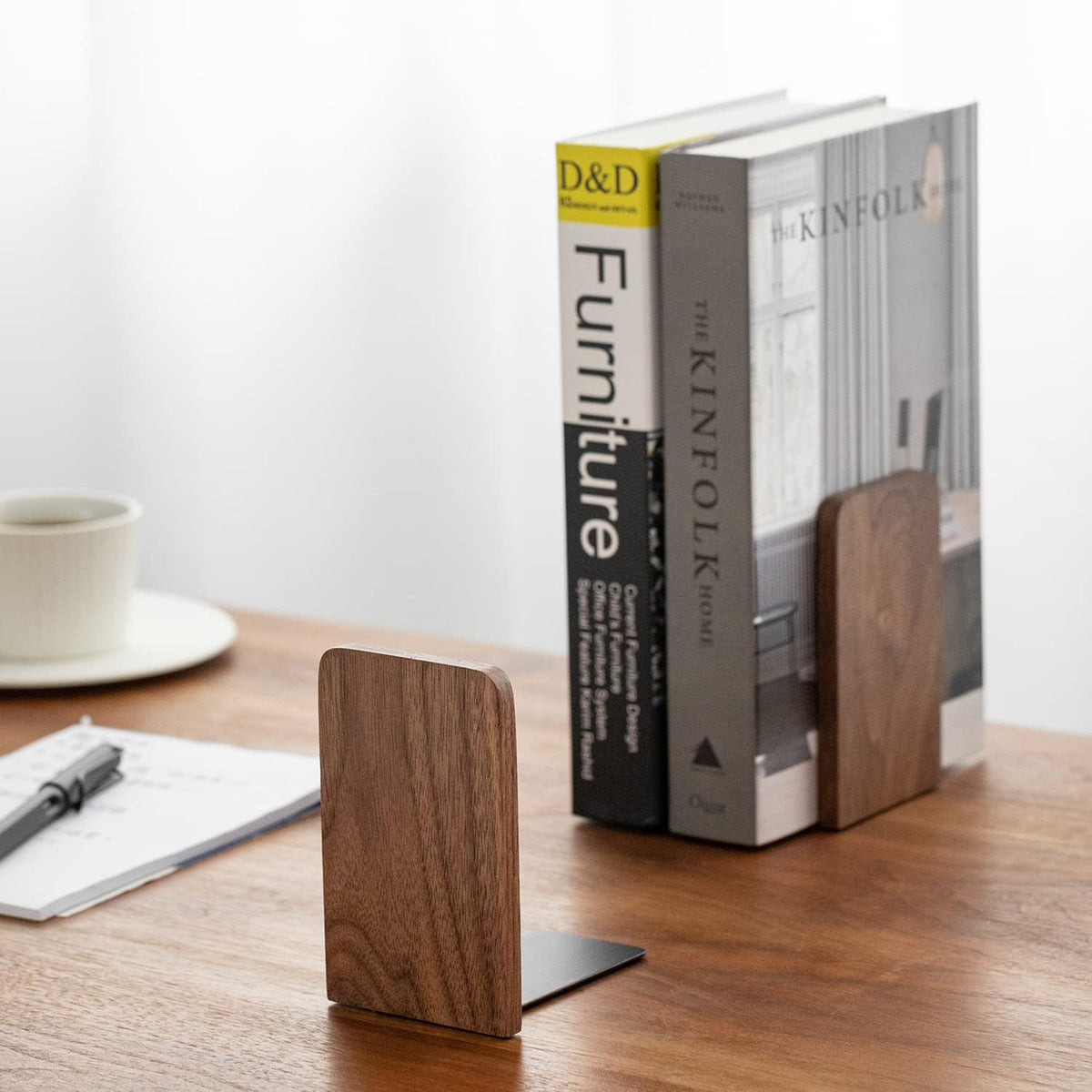 muso wood Walnut Book Ends for Shelves, 1 Pair