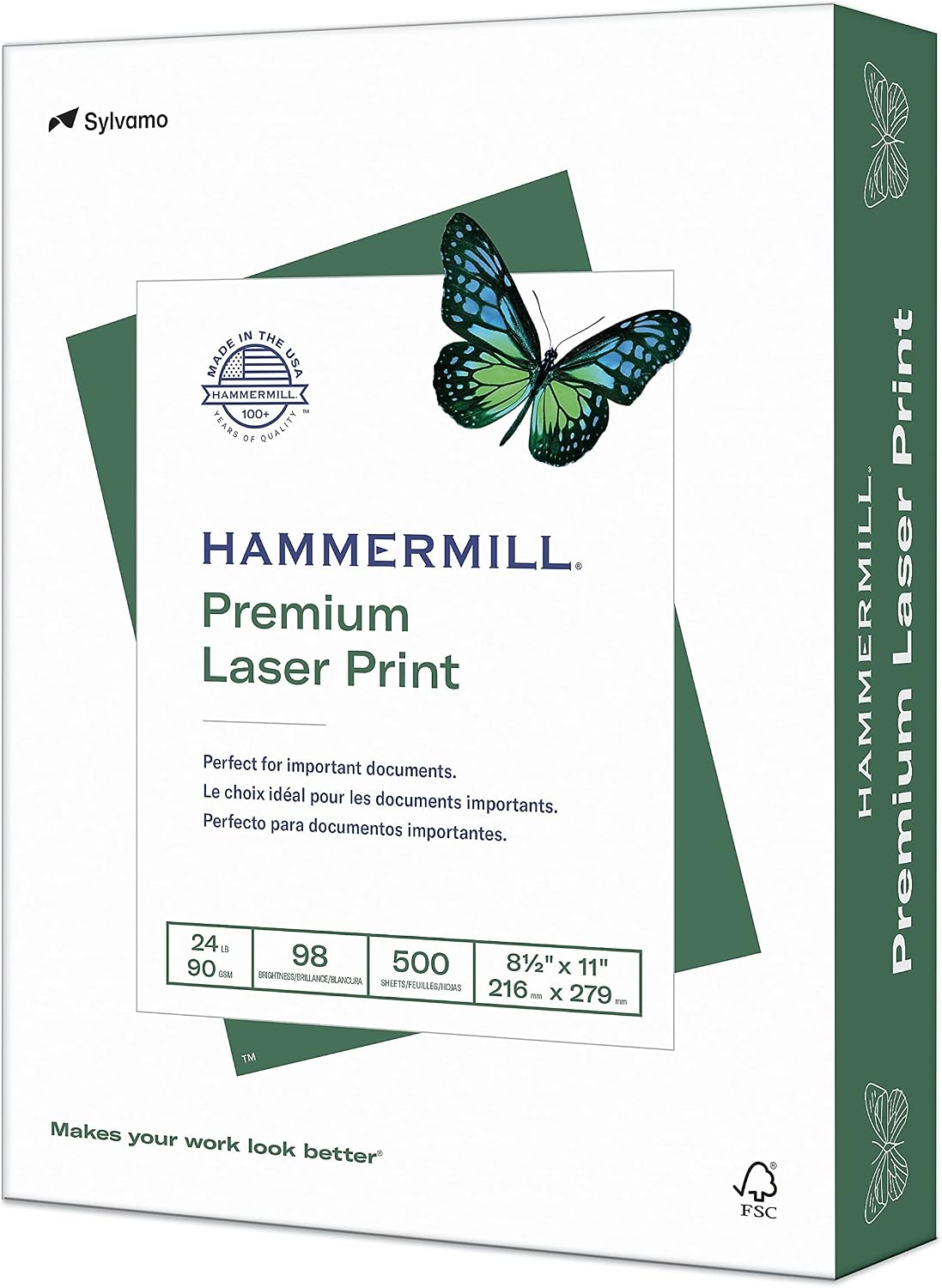 Hammermill 104604 Laser Print Office Paper, 98 Brightness, 24lb, 8-1/2 x 11, White, 500 Sheets/Rm (HAM104604)