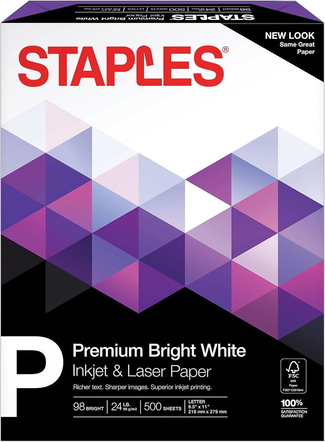 Staples Inkjet & Laser Paper, 8.5x11 Inch, Bright White, 4 Ream Case