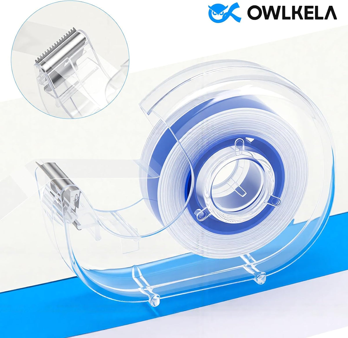 OWLKELA 16 Pcs Clear Tape Dispensers, 1 Inch Blue Core