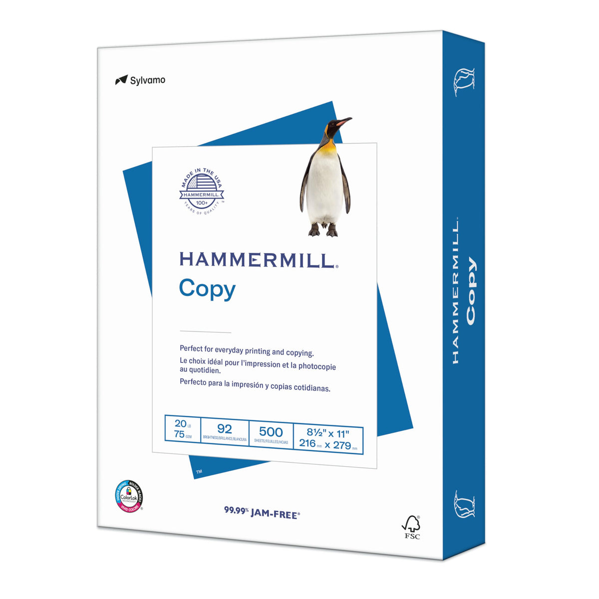 Hammermill Printer Paper, 20 lb Copy Paper, 8.5 x 11-1 Ream (500 Sheets) - 92 Bright, Made in the USA (Pack of 2)