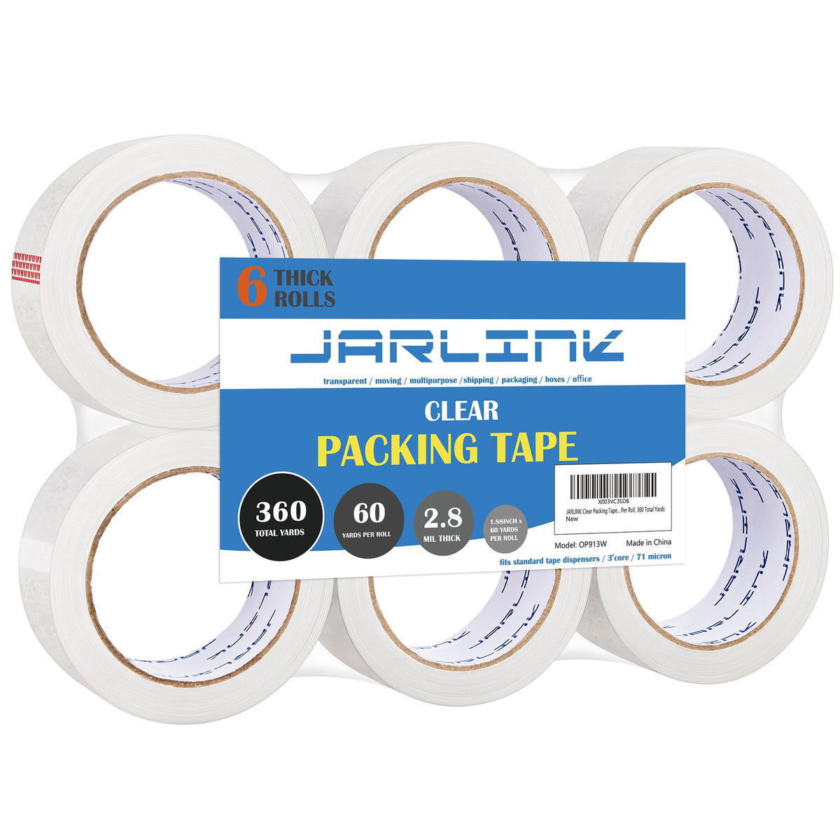 JARLINK 36 Rolls Clear Packing Tape, Heavy Duty Packaging Tape