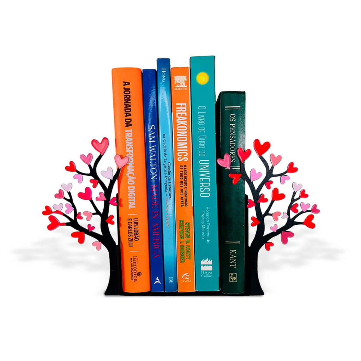 Figurine Bookends with Book-Holding Characters - Steel with Epoxy Coating - Decorative Pair of Book Holders for Shelves, Desk, and Office - Black – Geguton