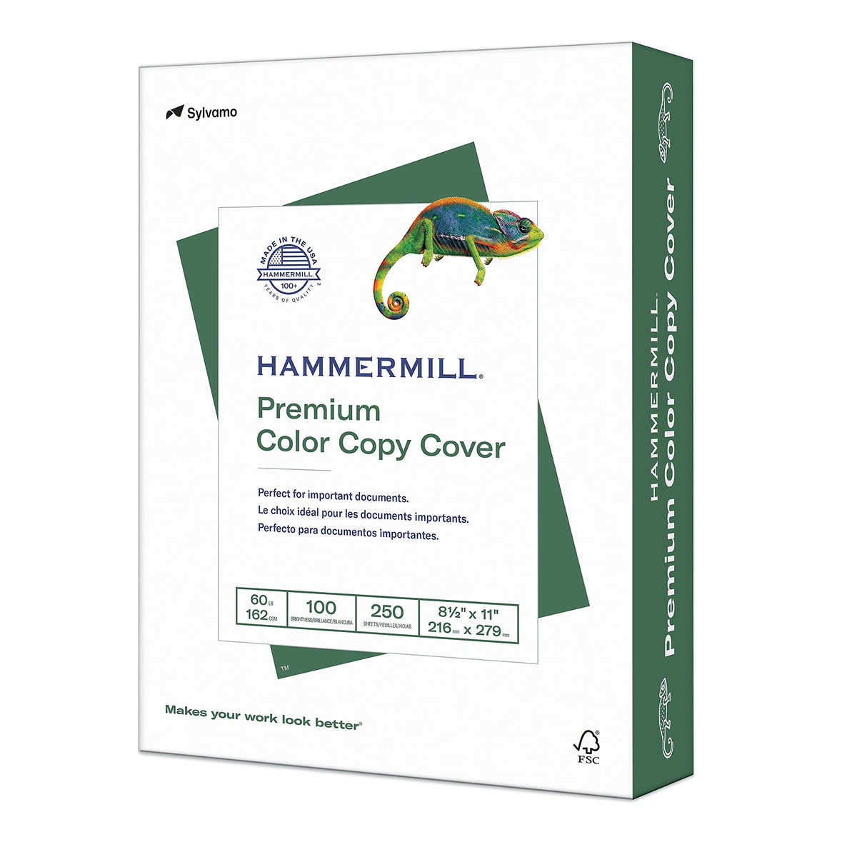 Hammermill Cardstock, Premium Color Copy, 60 lb, 11 x 17-100 Bright, Made in the USA Card Stock, 122556R, White - 1 Pack (250 Sheets)