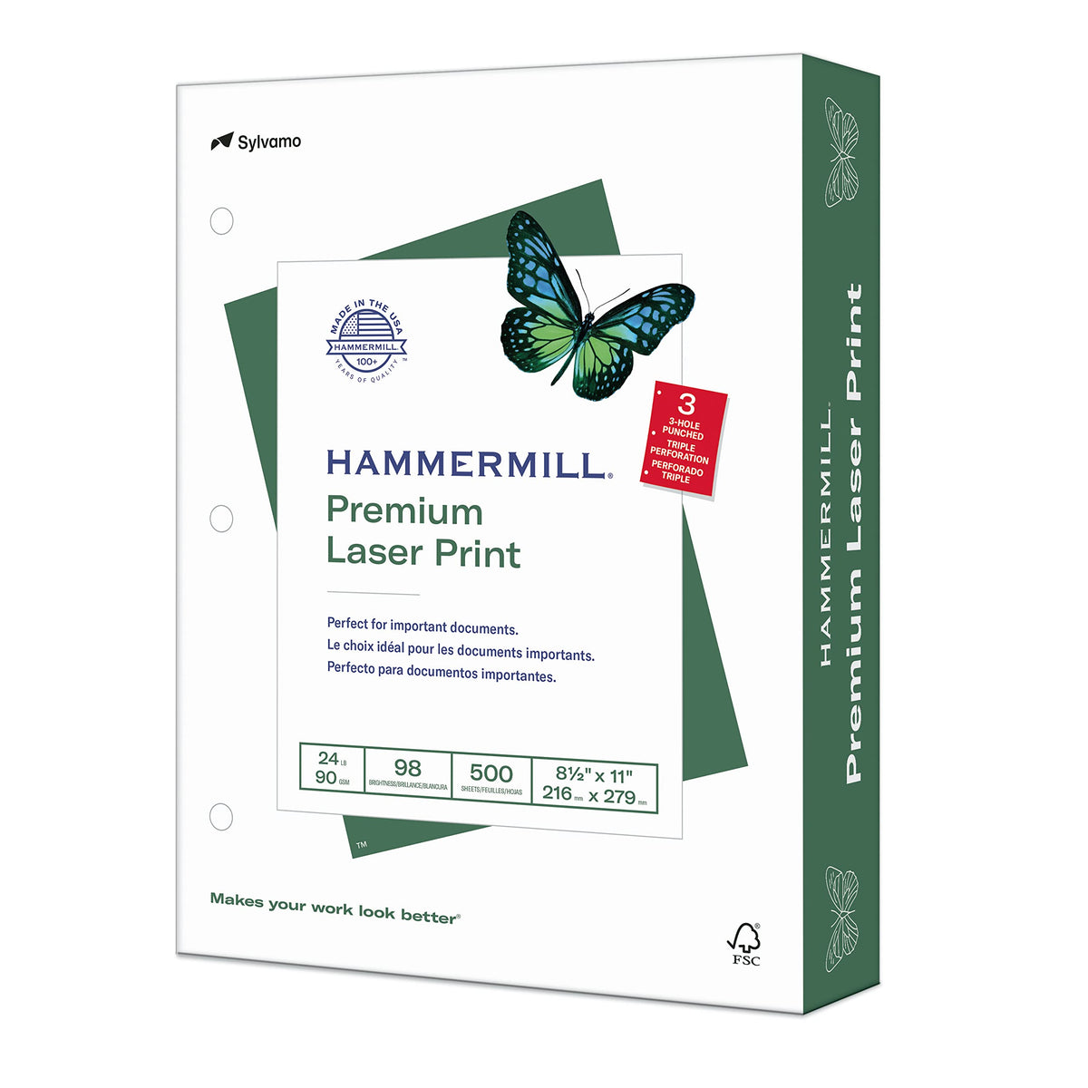 Hammermill Printer Paper, Premium Laser Print 24 lb, 11 x 17-98 Bright, Made in the USA, 104620C - 5 Ream (2,500 Sheets)