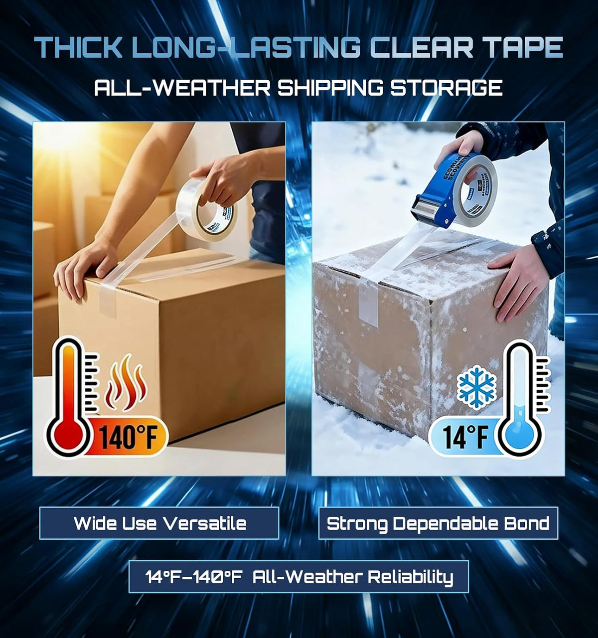 Clear Packing Tape Refills Heavy Duty,12 Pack,2.7 Mil,1.88"×68 Yd