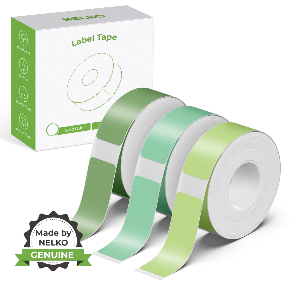 NELKO Genuine P21 Label Maker Tape,14x40mm, 3-Roll, Transparent