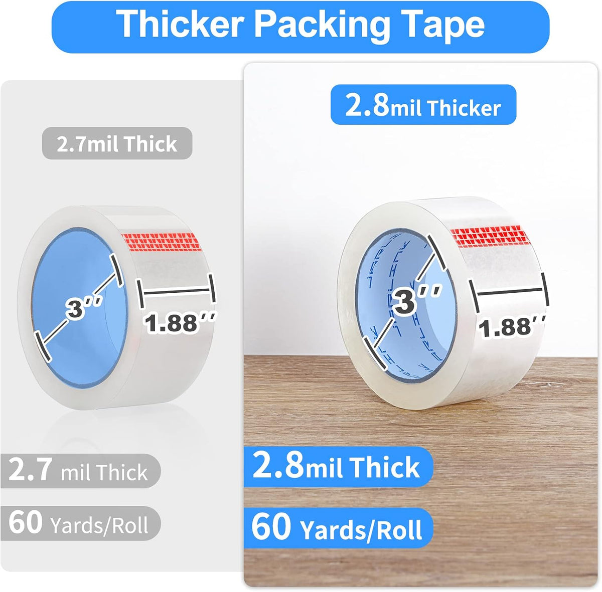 JARLINK 36 Rolls Clear Packing Tape, Heavy Duty Packaging Tape