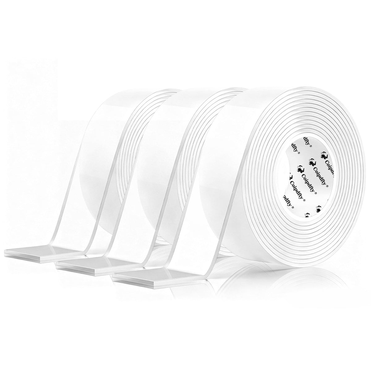 Double Sided Tape Heavy Duty for Wall Decor No Damage to Paint,Clear Removable Mounting Tape,Nano Two Sided Adhesive Tape,Picture Hanging Strips for Posters,Stickers -2Rolls(1.18in*6.5FT+0.39in*6.5FT)
