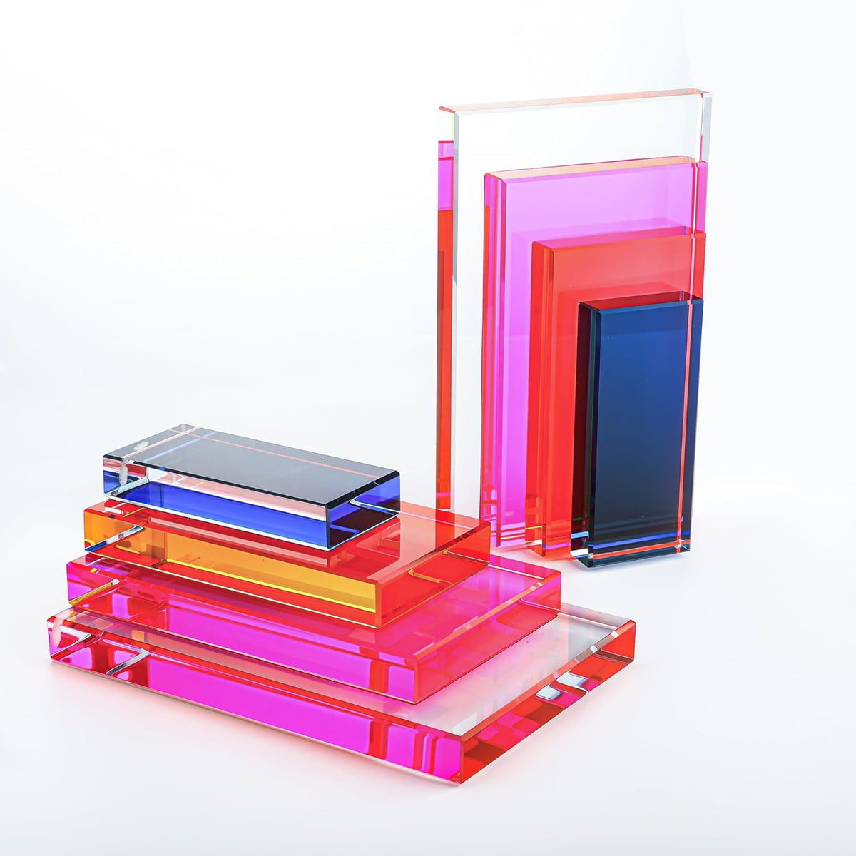 6Lbs Crystal Geometric Bookends Non-Skid Sturdy Shelf Decor