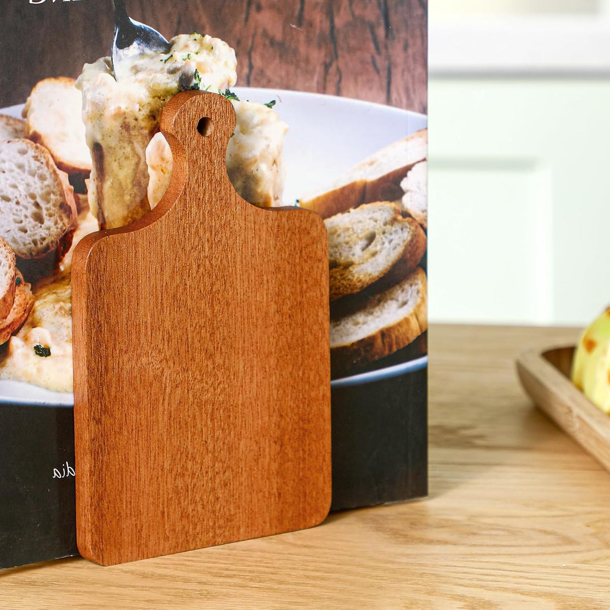 Jetec Kitchen Bookends Wooden Cookbook Holder, Brown, Ebony