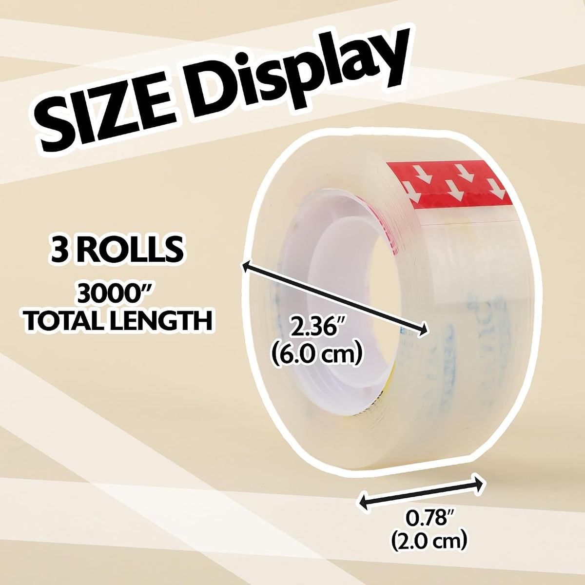 BAZIC PRODUCTS Crystal Clear Tape Refill, 3/4 in x 1000 in, 3 Ct, 24-Box