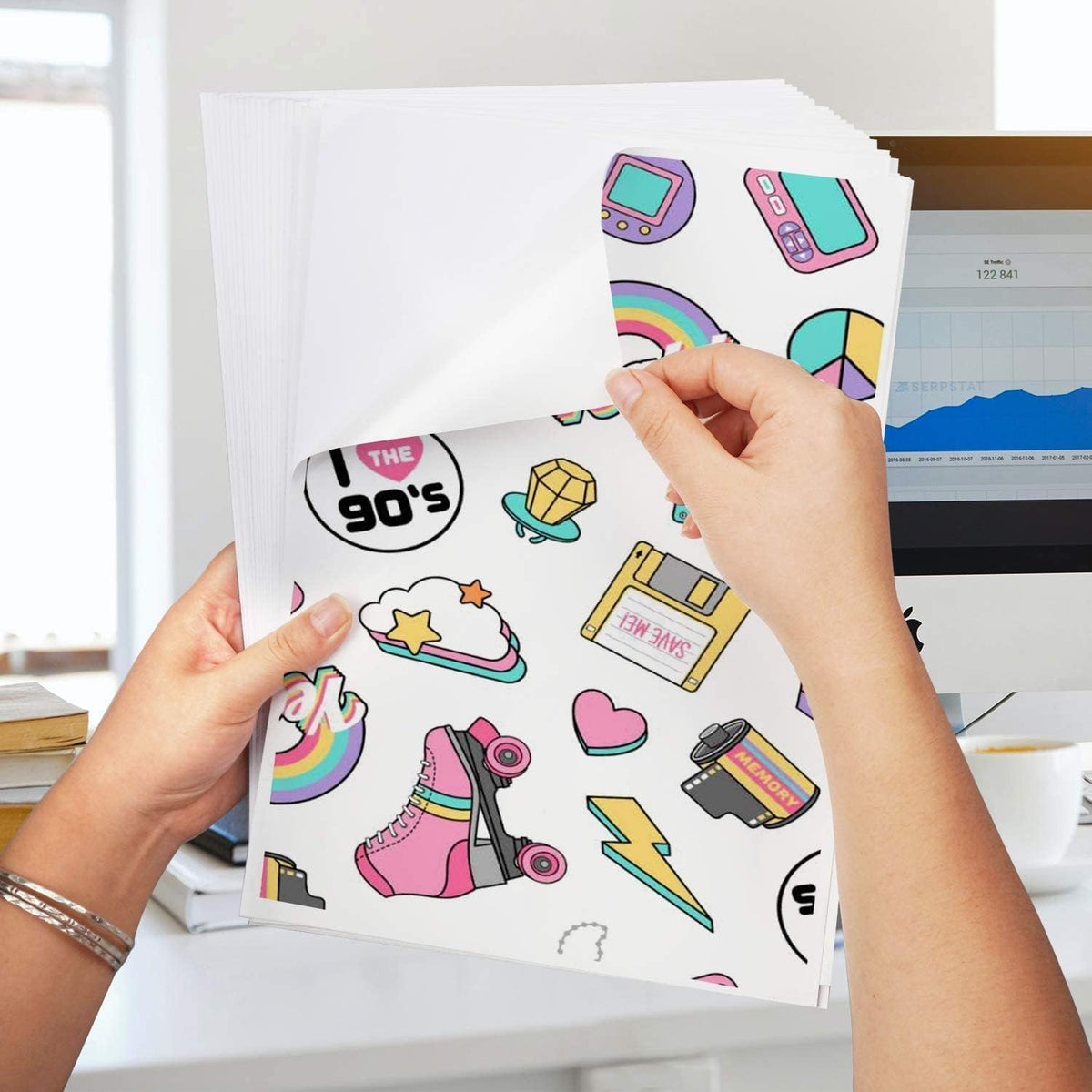 QYH Printable Vinyl Sticker Paper, 50 Sheets Matte Waterproof White 8.5x11
