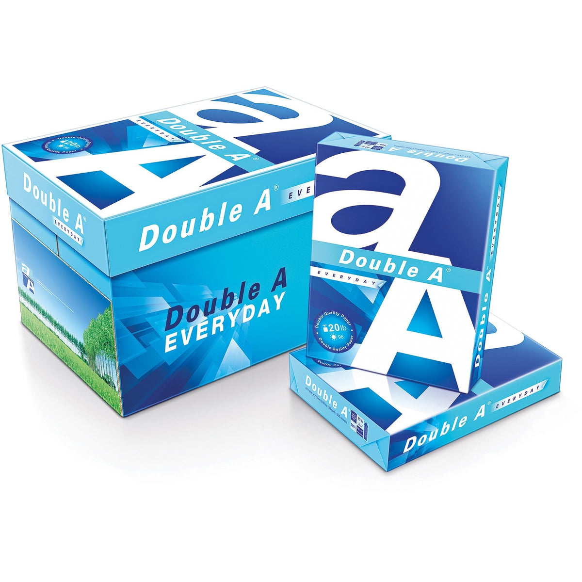 Double A Everyday Multipurpose Copy Printer Paper, Letter Size 8.5" x 11", 96 Brightness, 20 lb, 10 Reams (5000 Sheets)